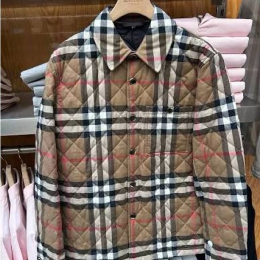 Burberry Brown Checkered Shirt Jacket